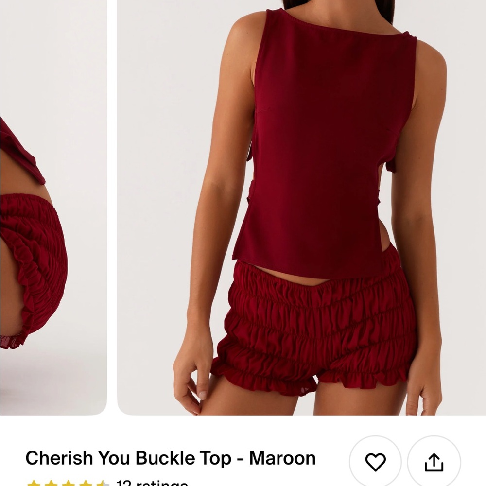 Cherish Deep Red Sleeveless Top